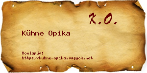 Kühne Opika névjegykártya